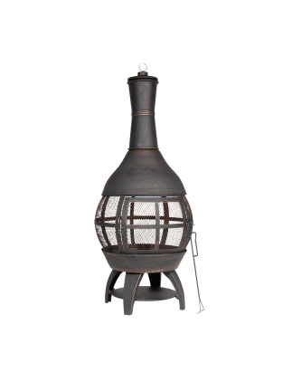 Dellonda Deluxe 360° Chiminea/Fire Pit/Outdoor Heater - Antique Bronze Finish - DG112