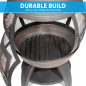 Dellonda Deluxe 360° Chiminea/Fire Pit/Outdoor Heater - Antique Bronze Finish - DG112