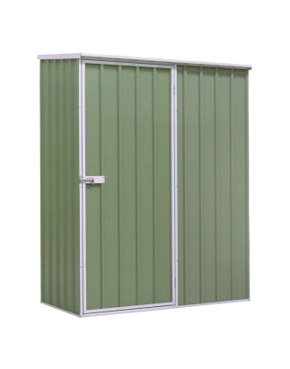 Dellonda Galvanized Steel Garden/Outdoor/Storage Shed, 1.5 x 0.8 x 1.9m, Pent Style Roof - Green