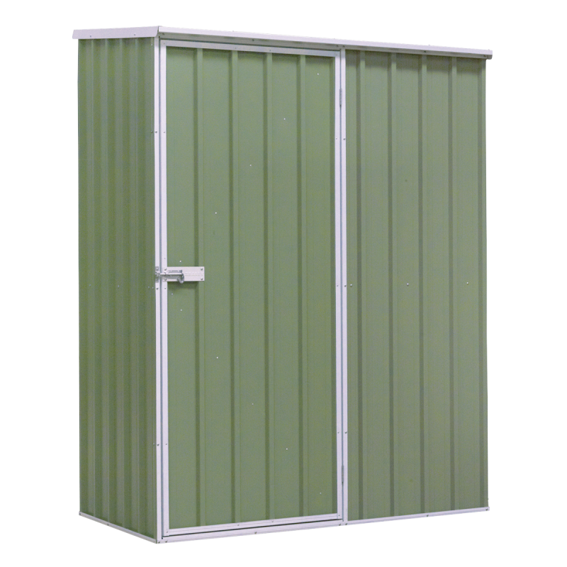 Dellonda Galvanized Steel Garden/Outdoor/Storage Shed, 1.5 x 0.8 x 1.9m, Pent Style Roof - Green