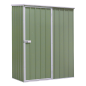 Dellonda Galvanized Steel Garden/Outdoor/Storage Shed, 1.5 x 0.8 x 1.9m, Pent Style Roof - Green