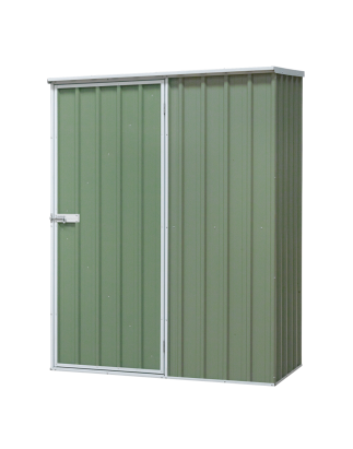 Dellonda Galvanized Steel Garden/Outdoor/Storage Shed, 1.5 x 0.8 x 1.9m, Pent Style Roof - Green