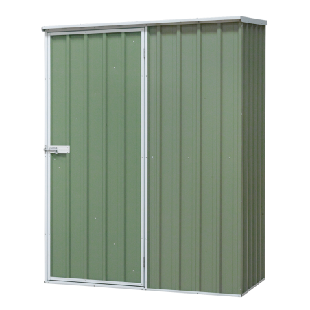 Dellonda Galvanized Steel Garden/Outdoor/Storage Shed, 1.5 x 0.8 x 1.9m, Pent Style Roof - Green