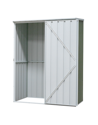 Dellonda Galvanized Steel Garden/Outdoor/Storage Shed, 1.5 x 0.8 x 1.9m, Pent Style Roof - Green