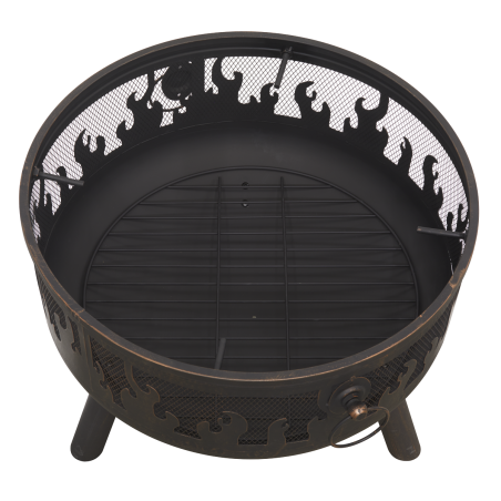 Dellonda Deluxe Fire Pit Fireplace Chauffage de terrasse extérieur, gril de cuisson et tisonnier