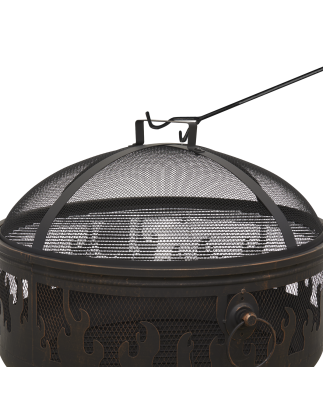 Dellonda Deluxe Fire Pit Fireplace Chauffage de terrasse extérieur, gril de cuisson et tisonnier