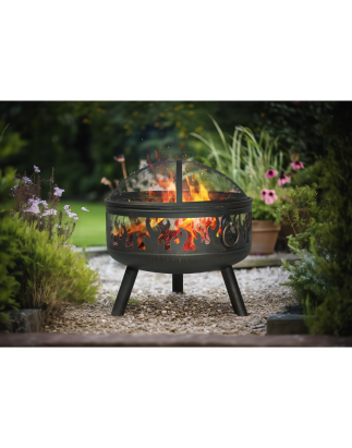 Dellonda Deluxe Fire Pit Fireplace Chauffage de terrasse extérieur, gril de cuisson et tisonnier