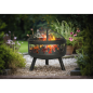 Dellonda Deluxe Fire Pit Fireplace Chauffage de terrasse extérieur, gril de cuisson et tisonnier