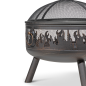 Dellonda Deluxe Fire Pit Fireplace Chauffage de terrasse extérieur, gril de cuisson et tisonnier