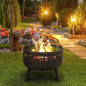 Dellonda Deluxe Fire Pit Fireplace Chauffage de terrasse extérieur, gril de cuisson et tisonnier