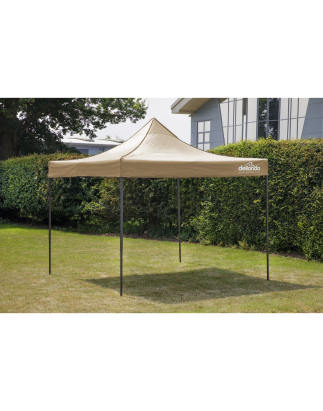 Dellonda Premium 2x2m Pop-Up Gazebo, Heavy Duty, PVC Coated, Water Resistant Fabric, Supplied with Carry Bag, Rope, Stakes & Wei