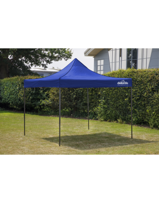 Dellonda Premium 2x2m Pop-Up Gazebo, Heavy Duty, PVC Coated, Water Resistant Fabric, Supplied with Carry Bag, Rope, Stakes & Wei