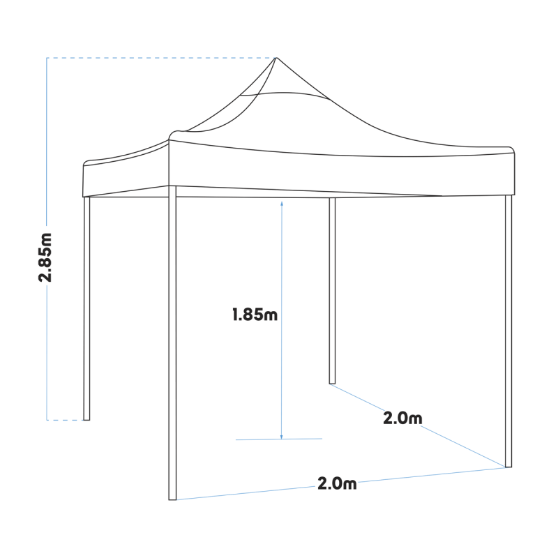 Dellonda Premium 2x2m Pop-Up Gazebo, Heavy Duty, PVC Coated, Water Resistant Fabric, Supplied with Carry Bag, Rope, Stakes & Wei