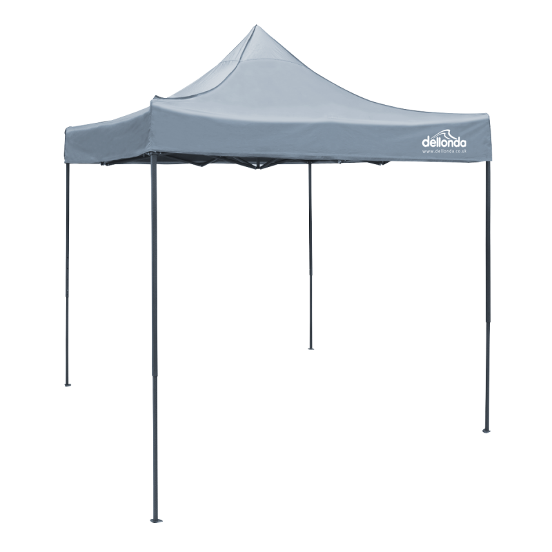 Dellonda Premium 2x2m Pop-Up Gazebo, Heavy Duty, PVC Coated, Water Resistant Fabric, Supplied with Carry Bag, Rope, Stakes & Wei