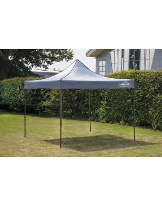 Dellonda Premium 2x2m Pop-Up Gazebo, Heavy Duty, PVC Coated, Water Resistant Fabric, Supplied with Carry Bag, Rope, Stakes & Wei