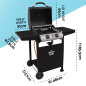 Dellonda 2 Burner Gas BBQ Grill with Ignition & Thermometer - Black/Stainless Steel