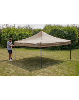 Tonnelle escamotable Dellonda Premium 3 x 3 m, revêtement PVC, tissu résistant à l'eau, fourni avec sac de transport, corde, piq