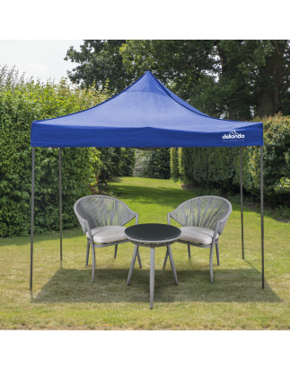 Dellonda Premium 3 x 3m Pop-Up Gazebo, PVC Coated, Water Resistant Fabric, Supplied with Carry Bag, Rope, Stakes & Weight Bags -