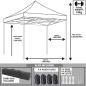 Dellonda Premium 3 x 3m Pop-Up Gazebo, PVC Coated, Water Resistant Fabric, Supplied with Carry Bag, Rope, Stakes & Weight Bags -