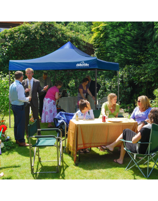 Dellonda Premium 3 x 3m Pop-Up Gazebo, PVC Coated, Water Resistant Fabric, Supplied with Carry Bag, Rope, Stakes & Weight Bags -