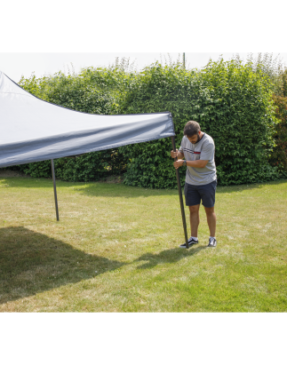 Dellonda Premium 3 x 3m Pop-Up Gazebo, PVC Coated, Water Resistant Fabric, Supplied with Carry Bag, Rope, Stakes & Weight Bags -