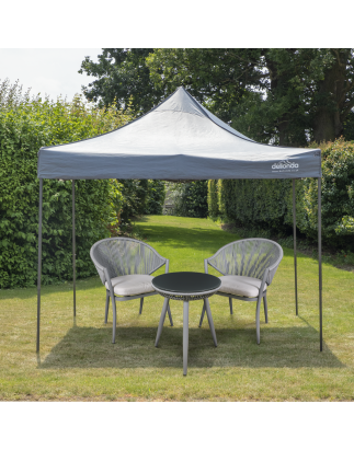 Dellonda Premium 3 x 3m Pop-Up Gazebo, PVC Coated, Water Resistant Fabric, Supplied with Carry Bag, Rope, Stakes & Weight Bags -