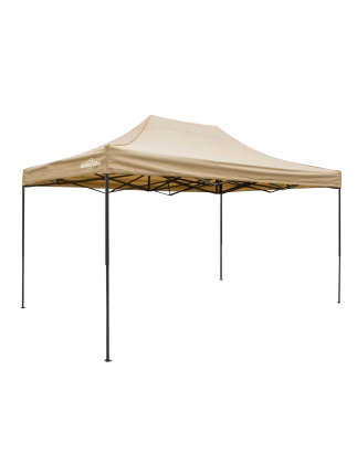 Tonnelle escamotable Dellonda Premium de 3 x 4,5 m, robuste, enduit de PVC, tissu résistant à l'eau, fourni avec sac de transpor