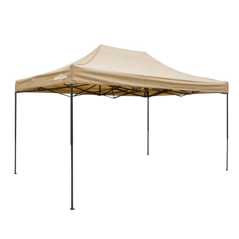 Tonnelle escamotable Dellonda Premium de 3 x 4,5 m, robuste, enduit de PVC, tissu résistant à l'eau, fourni avec sac de transpor