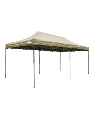 Dellonda Premium 3x6m Pop-Up Gazebo, Heavy Duty, PVC Coated, Water Resistant Fabric Supplied with Carry Bag, Rope, Stakes & Weig