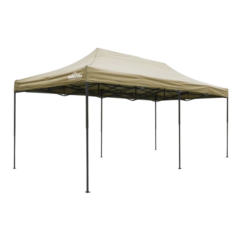 Dellonda Premium 3x6m Pop-Up Gazebo, Heavy Duty, PVC Coated, Water Resistant Fabric Supplied with Carry Bag, Rope, Stakes & Weig