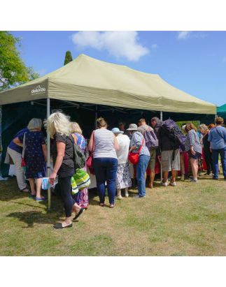 Dellonda Premium 3x6m Pop-Up Gazebo, Heavy Duty, PVC Coated, Water Resistant Fabric Supplied with Carry Bag, Rope, Stakes & Weig