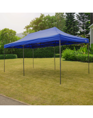 Dellonda Premium 3x6m Pop-Up Gazebo, Heavy Duty, PVC Coated, Water Resistant Fabric, Supplied with Carry Bag, Rope, Stakes & Wei