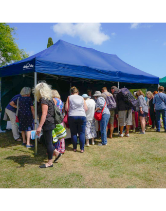 Dellonda Premium 3x6m Pop-Up Gazebo, Heavy Duty, PVC Coated, Water Resistant Fabric, Supplied with Carry Bag, Rope, Stakes & Wei