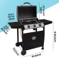 Dellonda 3 Burner Gas BBQ Grill, Ignition, Thermometer, Black/Stainless Steel