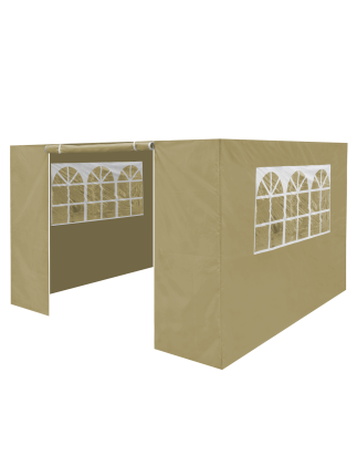 Dellonda Premium Side Walls/Doors/Windows for Gazebo/Marquee, Fits 2 x 2m Models - Beige