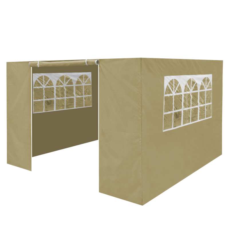 Dellonda Premium Side Walls/Doors/Windows for Gazebo/Marquee, Fits 2 x 2m Models - Beige