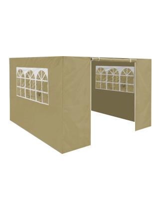 Dellonda Premium Side Walls/Doors/Windows for Gazebo/Marquee, Fits 2 x 2m Models - Beige