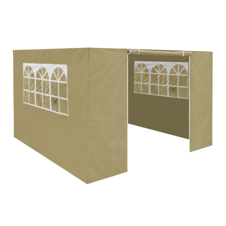 Dellonda Premium Side Walls/Doors/Windows for Gazebo/Marquee, Fits 2 x 2m Models - Beige