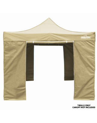 Dellonda Premium Side Walls/Doors/Windows for Gazebo/Marquee, Fits 2 x 2m Models - Beige