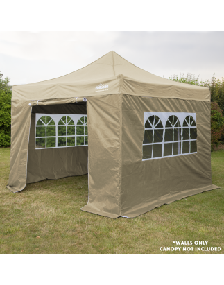 Dellonda Premium Side Walls/Doors/Windows for Gazebo/Marquee, Fits 2 x 2m Models - Beige