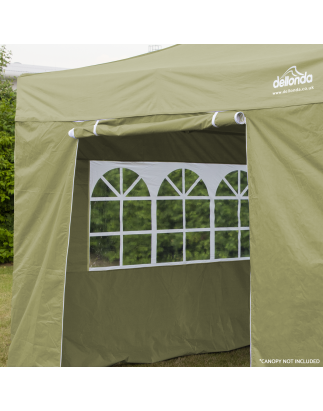 Dellonda Premium Side Walls/Doors/Windows for Gazebo/Marquee, Fits 2 x 2m Models - Beige