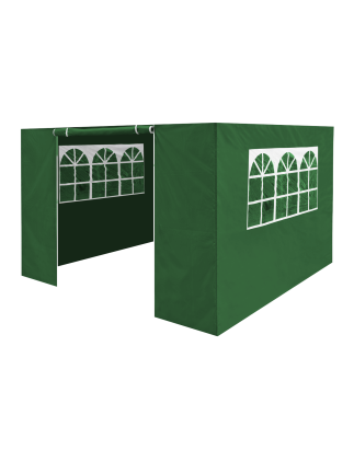 Dellonda Premium Parois latérales/portes/fenêtres pour tonnelle/chapiteau, convient aux modèles 2 x 2 m – Vert foncé