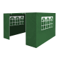 Dellonda Premium Side Walls/Doors/Windows for Gazebo/Marquee, Fits 2 x 2m Models - Dark Green