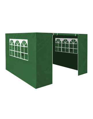 Dellonda Premium Side Walls/Doors/Windows for Gazebo/Marquee, Fits 2 x 2m Models - Dark Green