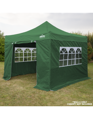 Dellonda Premium Side Walls/Doors/Windows for Gazebo/Marquee, Fits 2 x 2m Models - Dark Green