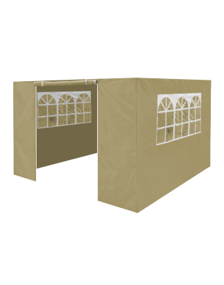 Dellonda Premium Gazebo/Marquee Side Walls/Doors/Windows, Fits 3 x 3m Models - Beige