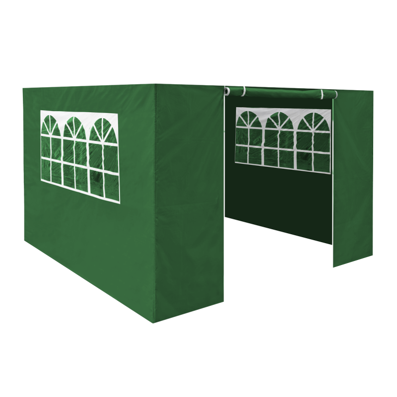 Dellonda Premium Gazebo/Marquee Side Walls/Doors/Windows, Fits 3 x 3m Models - Dark Green