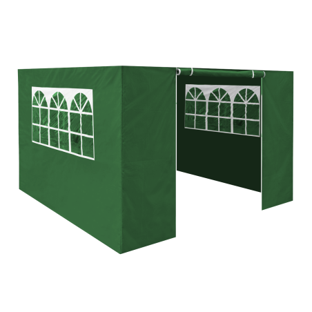 Dellonda Premium Gazebo/Marques latérales/Portes/Fenêtres, convient aux modèles 3 x 3 m – Vert foncé