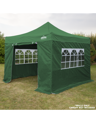 Dellonda Premium Gazebo/Marquee Side Walls/Doors/Windows, Fits 3 x 3m Models - Dark Green