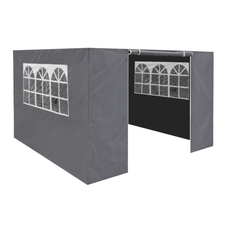 Dellonda Premium Gazebo/Marquee Side Walls/Doors/Windows, Fits 3 x 3m Models - Grey